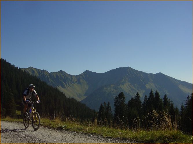 anstieg mit herrlicher aussicht auf die alpe gapfohl